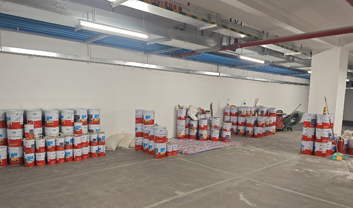 彩田環(huán)氧皺面地坪漆施工實拍圖-彩田化工